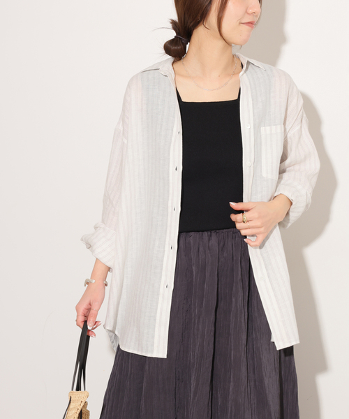 JOURNAL STANDARD relume(ジャーナルスタンダード レリューム)の「No.66フレンチリネンビッグスキッパー(シャツ/ブラウス・レディース・グレー/ブラウン/レッド/イエロー・FREE)」の15枚目の写真