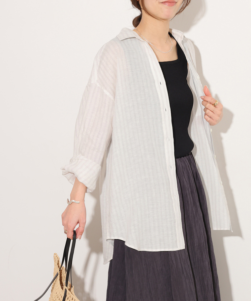 JOURNAL STANDARD relume(ジャーナルスタンダード レリューム)の「No.66フレンチリネンビッグスキッパー(シャツ/ブラウス・レディース・グレー/ブラウン/レッド/イエロー・FREE)」の16枚目の写真