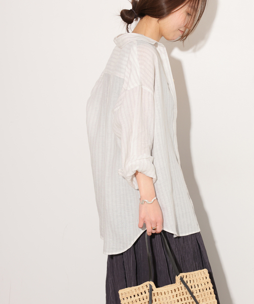 JOURNAL STANDARD relume(ジャーナルスタンダード レリューム)の「No.66フレンチリネンビッグスキッパー(シャツ/ブラウス・レディース・グレー/ブラウン/レッド/イエロー・FREE)」の17枚目の写真