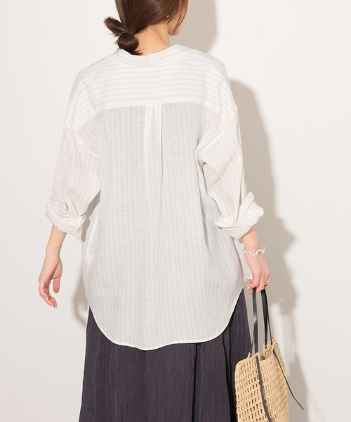 JOURNAL STANDARD relume(ジャーナルスタンダード レリューム)の「No.66フレンチリネンビッグスキッパー(シャツ/ブラウス・レディース・グレー/ブラウン/レッド/イエロー・FREE)」の18枚目の写真