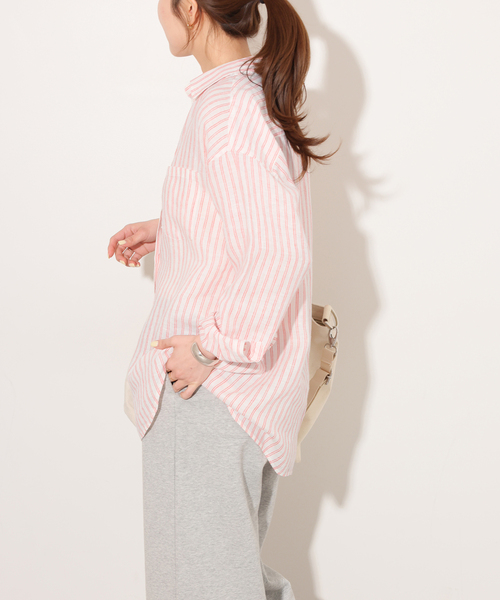 JOURNAL STANDARD relume(ジャーナルスタンダード レリューム)の「No.66フレンチリネンビッグスキッパー(シャツ/ブラウス・レディース・グレー/ブラウン/レッド/イエロー・FREE)」の14枚目の写真