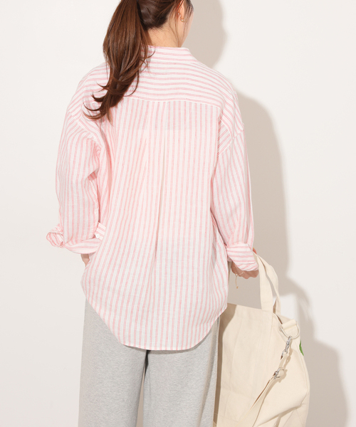 JOURNAL STANDARD relume(ジャーナルスタンダード レリューム)の「No.66フレンチリネンビッグスキッパー(シャツ/ブラウス・レディース・グレー/ブラウン/レッド/イエロー・FREE)」の13枚目の写真