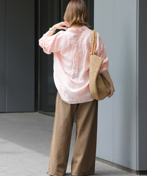 JOURNAL STANDARD relume(ジャーナルスタンダード レリューム)の「No.66フレンチリネンビッグスキッパー(シャツ/ブラウス・レディース・グレー/ブラウン/レッド/イエロー・FREE)」の20枚目の写真