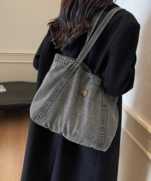 ウォッシュ加工デニム生地トートバッグ