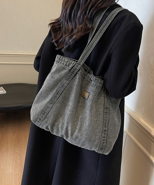 IRADOWL(アイラドール)の「ウォッシュ加工デニム生地トートバッグ(トートバッグ・レディース・グレー/グリーン系その他/ベージュ系その他・FREE)」の3枚目の写真