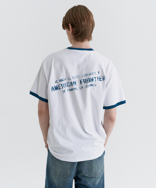 MAGOODGAN（メックウッドガン）の「スウェグバー3591 レタリングセミオーバーフィットオフホワイトリンガー半袖Tシャツ（Tシャツ/カットソー・レディース・その他・SMALL/MEDIUM/LARGE/X-LARGE）」の2枚目の写真