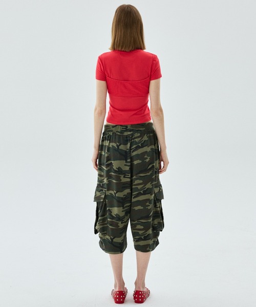 Mardi Mercredi(マルディメクルディ)の「TSHIRT CRACKED IFMM LAYERED DETAIL / Tシャツ クラック IFMM レイヤード ディテール(Tシャツ/カットソー・レディース・レッド/アッシュブラウン/グレー/ネイビー・FREE)」の9枚目の写真