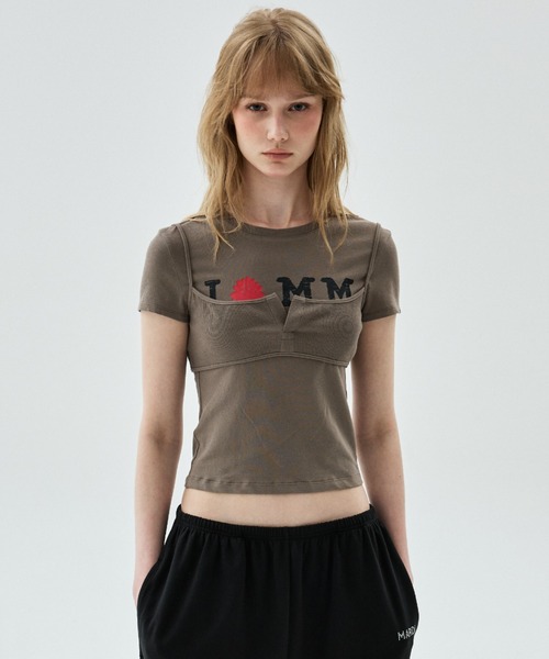 Mardi Mercredi(マルディメクルディ)の「TSHIRT CRACKED IFMM LAYERED DETAIL / Tシャツ クラック IFMM レイヤード ディテール(Tシャツ/カットソー・レディース・レッド/アッシュブラウン/グレー/ネイビー・FREE)」の21枚目の写真