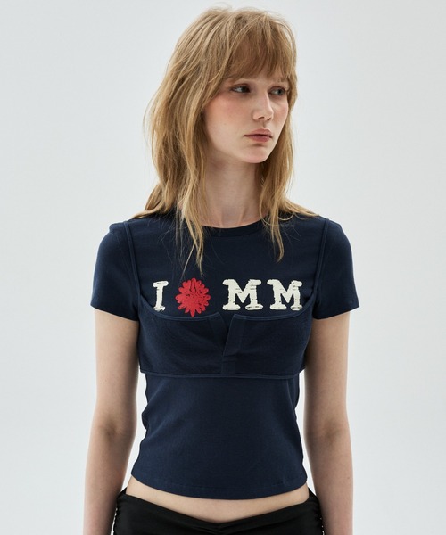 Mardi Mercredi(マルディメクルディ)の「TSHIRT CRACKED IFMM LAYERED DETAIL / Tシャツ クラック IFMM レイヤード ディテール(Tシャツ/カットソー・レディース・レッド/アッシュブラウン/グレー/ネイビー・FREE)」の16枚目の写真