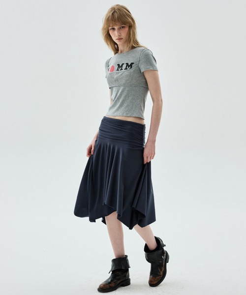 Mardi Mercredi(マルディメクルディ)の「TSHIRT CRACKED IFMM LAYERED DETAIL / Tシャツ クラック IFMM レイヤード ディテール(Tシャツ/カットソー・レディース・レッド/アッシュブラウン/グレー/ネイビー・FREE)」の14枚目の写真