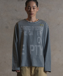 Gotter Gallery（ゴッターギャラリー）の「EMPTY LLM STRIPE LONG SLEEVE_SKY BLUE（Tシャツ/カットソー）」