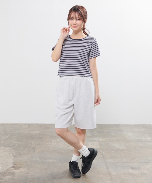 Honeys(ハニーズ)の「マルチボーダートップス(Tシャツ/カットソー・レディース・オレンジ系1/グレー系1/ネイビー系1/ホワイト系1・L/M/S)」の5枚目の写真