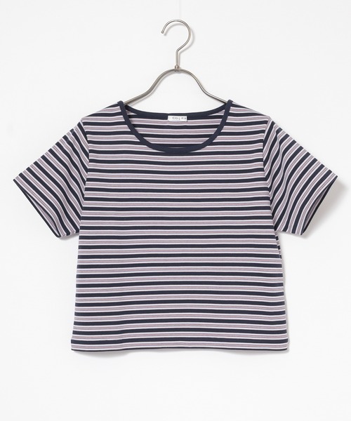 Honeys(ハニーズ)の「マルチボーダートップス(Tシャツ/カットソー・レディース・オレンジ系1/グレー系1/ネイビー系1/ホワイト系1・L/M/S)」の14枚目の写真