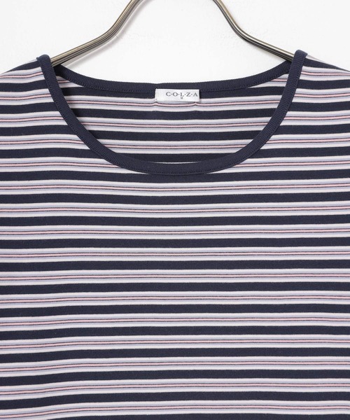 Honeys(ハニーズ)の「マルチボーダートップス(Tシャツ/カットソー・レディース・オレンジ系1/グレー系1/ネイビー系1/ホワイト系1・L/M/S)」の15枚目の写真