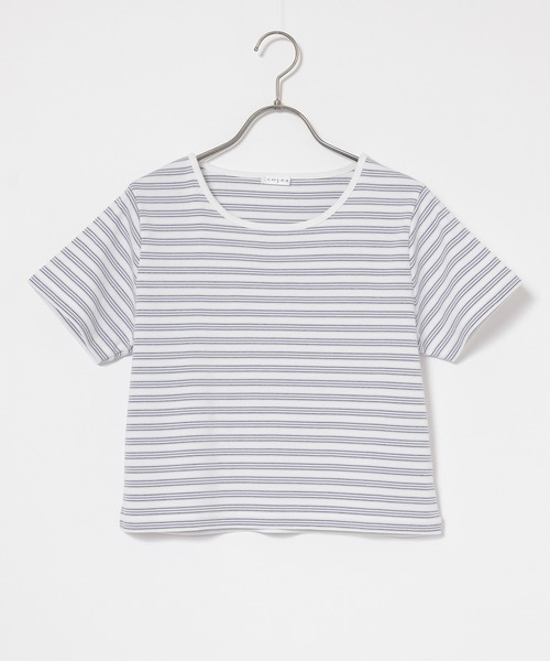 Honeys(ハニーズ)の「マルチボーダートップス(Tシャツ/カットソー・レディース・オレンジ系1/グレー系1/ネイビー系1/ホワイト系1・L/M/S)」の16枚目の写真