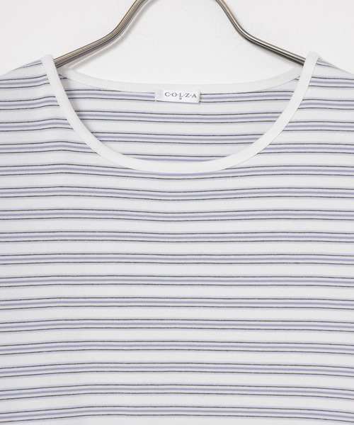 Honeys(ハニーズ)の「マルチボーダートップス(Tシャツ/カットソー・レディース・オレンジ系1/グレー系1/ネイビー系1/ホワイト系1・L/M/S)」の17枚目の写真