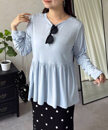 prose verse | 袖シャーリングシアーペプラムロンＴ(Tシャツ/カットソー)