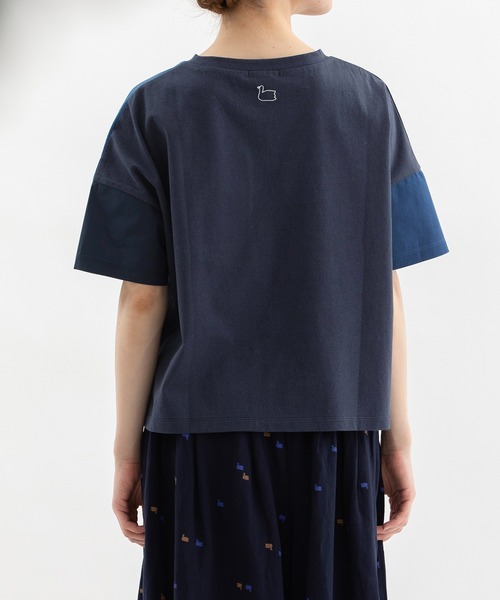 nop de nod(ノップドゥノッド)の「misc布帛Tシャツ(Tシャツ/カットソー・レディース・ネイビー/ブラウン/グレー/オフホワイト・3)」の15枚目の写真
