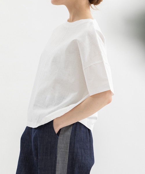 nop de nod(ノップドゥノッド)の「misc布帛Tシャツ(Tシャツ/カットソー・レディース・ネイビー/ブラウン/グレー/オフホワイト・3)」の20枚目の写真