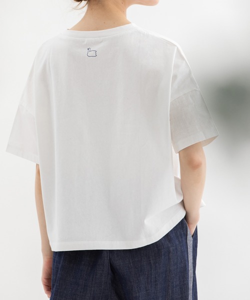 nop de nod(ノップドゥノッド)の「misc布帛Tシャツ(Tシャツ/カットソー・レディース・ネイビー/ブラウン/グレー/オフホワイト・3)」の21枚目の写真