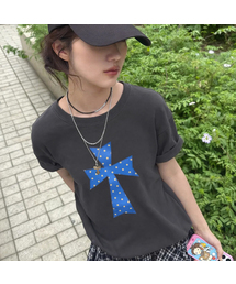 [ユニセックス]ドットクロス半袖Tシャツ_5カラー