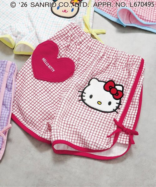 sanrio(산리오)의 「산리오 캐릭터즈 페이스 포켓 팬츠(그 외 팬츠)」｜레드