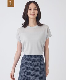 【L】【ウォッシャブル】シャイニーシアーニットプルオーバー