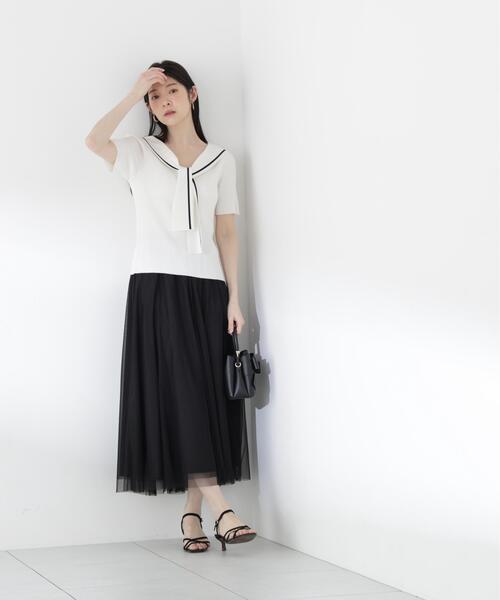 PROPORTION BODY DRESSING(プロポーションボディドレッシング)の「マチ付きチュールスカート / 1216120505(スカート・レディース・ブラック/ベージュ・MEDIUM/P/S/SMALL)」の3枚目の写真