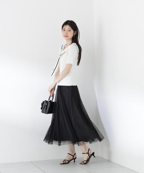 PROPORTION BODY DRESSING(プロポーションボディドレッシング)の「マチ付きチュールスカート / 1216120505(スカート・レディース・ブラック/ベージュ・MEDIUM/P/S/SMALL)」の4枚目の写真