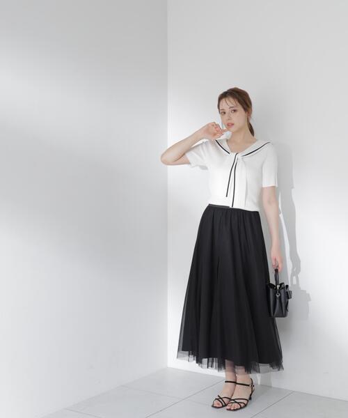 PROPORTION BODY DRESSING(プロポーションボディドレッシング)の「マチ付きチュールスカート / 1216120505(スカート・レディース・ブラック/ベージュ・MEDIUM/P/S/SMALL)」の7枚目の写真