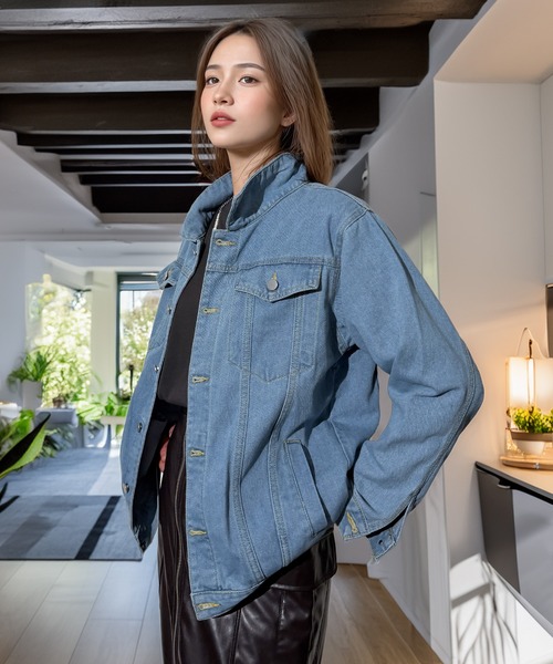 Candlestick(キャンドルスティック)の「きれいめ大人の柔らかライトデニムジャケット(デニムジャケット・レディース・ブラック系/ライトインディゴブルー・L/M)」の10枚目の写真