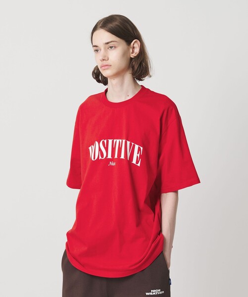 NICE WEATHER(ナイスウェザー)の「<NICE WEATHER>POSITIVE ショートスリーブ Tシャツ(Tシャツ/カットソー・メンズ・ネイビー/レッド・XS/M/S/L)」の15枚目の写真