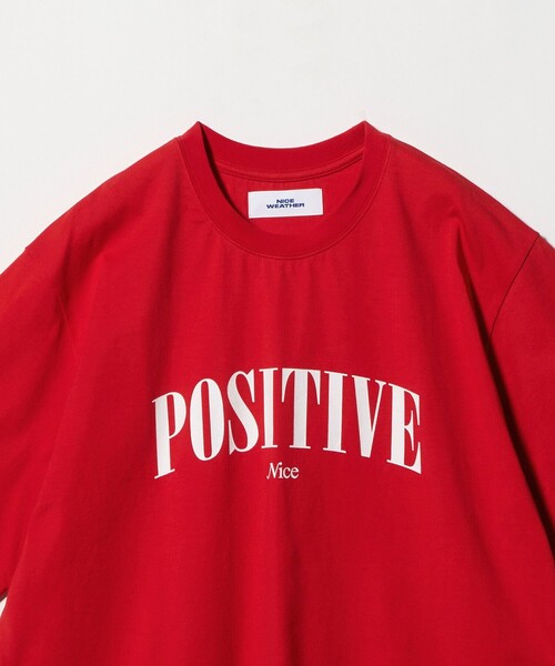 NICE WEATHER(ナイスウェザー)の「<NICE WEATHER>POSITIVE ショートスリーブ Tシャツ(Tシャツ/カットソー・メンズ・ネイビー/レッド・XS/M/S/L)」の12枚目の写真