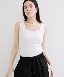 【Miller/ミラー】SQUARE NECK PANEL RIBBED TANKTOP