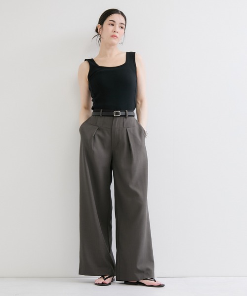 Edith A.Miller(エディスエーミラー)の「【Miller/ミラー】SQUARE NECK PANEL RIBBED TANKTOP(タンクトップ・レディース・グレー/オレンジ系その他/ブラック/ホワイト・FREE)」の5枚目の写真