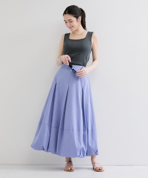 Edith A.Miller(エディスエーミラー)の「【Miller/ミラー】SQUARE NECK PANEL RIBBED TANKTOP(タンクトップ・レディース・グレー/オレンジ系その他/ブラック/ホワイト・FREE)」の10枚目の写真