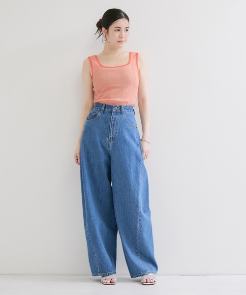 Edith A.Miller(エディスエーミラー)の「【Miller/ミラー】SQUARE NECK PANEL RIBBED TANKTOP(タンクトップ・レディース・グレー/オレンジ系その他/ブラック/ホワイト・FREE)」の12枚目の写真