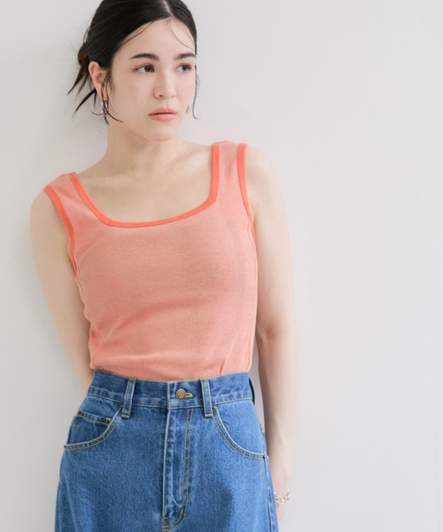Edith A.Miller(エディスエーミラー)の「【Miller/ミラー】SQUARE NECK PANEL RIBBED TANKTOP(タンクトップ・レディース・グレー/オレンジ系その他/ブラック/ホワイト・FREE)」の16枚目の写真