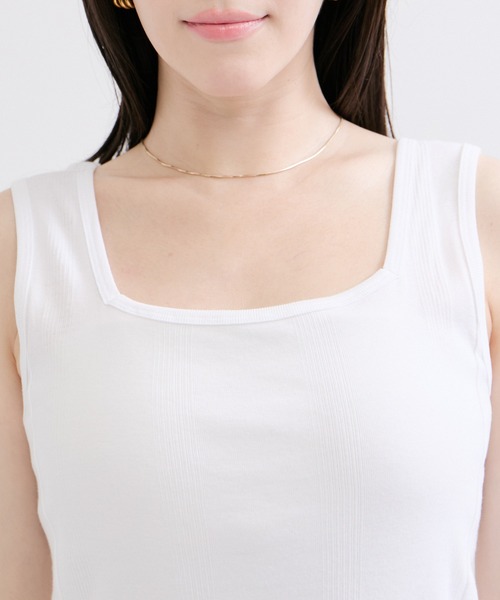 Edith A.Miller(エディスエーミラー)の「【Miller/ミラー】SQUARE NECK PANEL RIBBED TANKTOP(タンクトップ・レディース・グレー/オレンジ系その他/ブラック/ホワイト・FREE)」の18枚目の写真