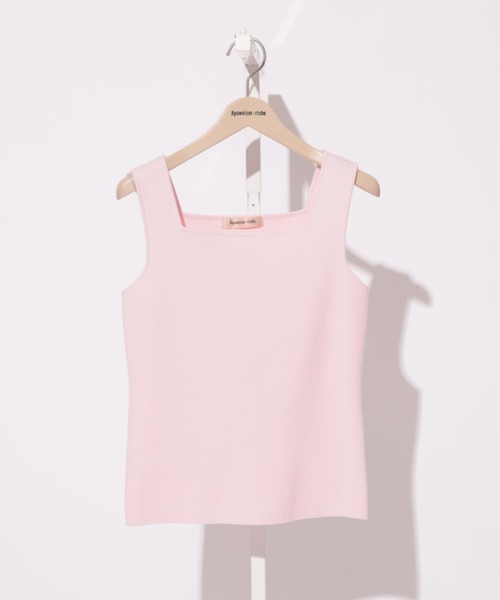 Apuweiser-riche(アプワイザーリッシェ)の「スクエアベーシックタンク(Tシャツ/カットソー・レディース・ホワイト/ブラック系その他/ブラック/ピンク/ライトブルー・2)」の5枚目の写真