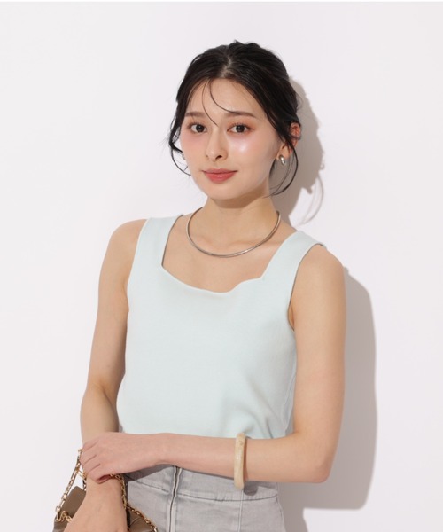Apuweiser-riche(アプワイザーリッシェ)の「スクエアベーシックタンク(Tシャツ/カットソー・レディース・ホワイト/ブラック系その他/ブラック/ピンク/ライトブルー・2)」の9枚目の写真