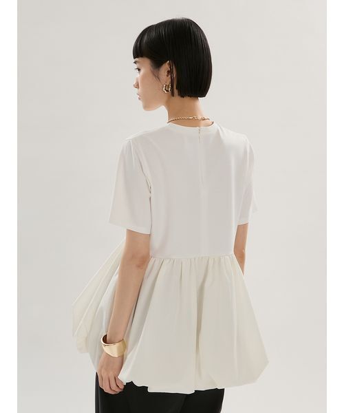 emmi（エミ）の「ドッキングバルーンカットソー（Tシャツ/カットソー・レディース・ブラック/オフホワイト・F）」の5枚目の写真