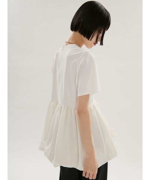 emmi（エミ）の「ドッキングバルーンカットソー（Tシャツ/カットソー・レディース・ブラック/オフホワイト・F）」の6枚目の写真