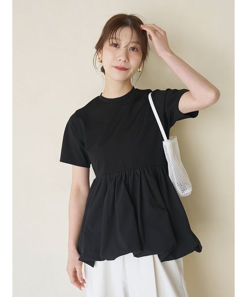emmi（エミ）の「ドッキングバルーンカットソー（Tシャツ/カットソー・レディース・ブラック/オフホワイト・F）」の13枚目の写真