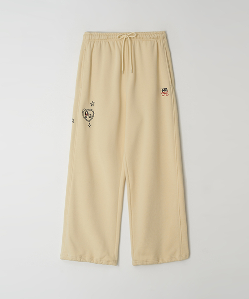 RONRON(ロンロン)の「DRAWING PONY STITCH SWEAT JOGGER PANTS SOFT YELLOW(スウェットパンツ・レディース・その他・FREE)」の1枚目の写真