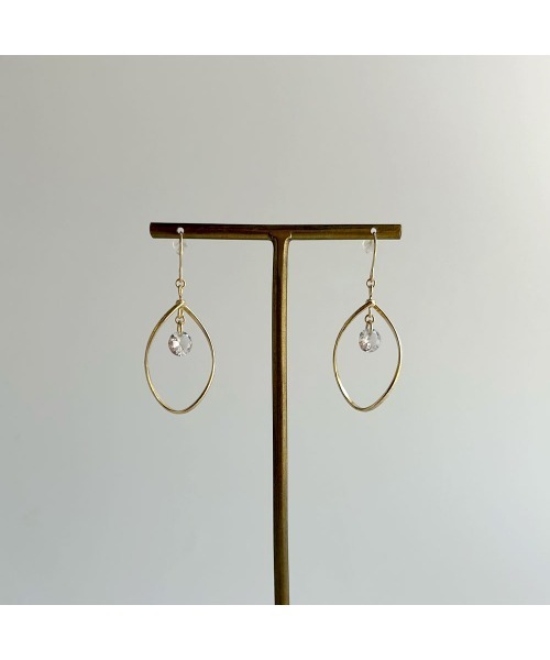 tone（トーン）の「【MiMiNi】14KGFピアス・真鍮・キュービックジルコニア(MA)（ピアス（両耳用）・レディース・ゴールド・FREE）」の2枚目の写真