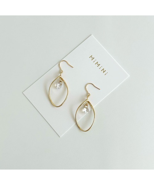 tone（トーン）の「【MiMiNi】14KGFピアス・真鍮・キュービックジルコニア(MA)（ピアス（両耳用）・レディース・ゴールド・FREE）」の5枚目の写真
