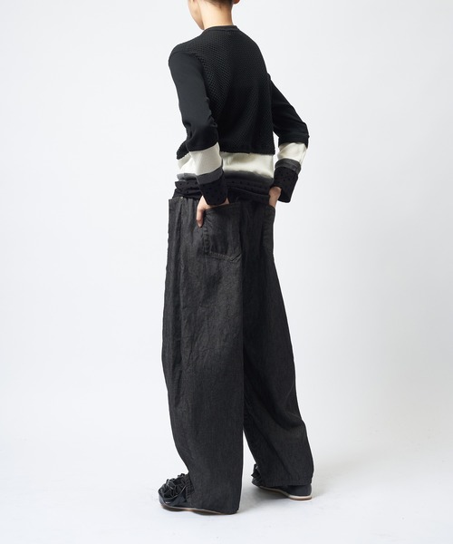 gomme(ゴム)の「バレルデニムパンツ(デニムパンツ・レディース・チャコールグレー/ブラック・MEDIUM)」の6枚目の写真
