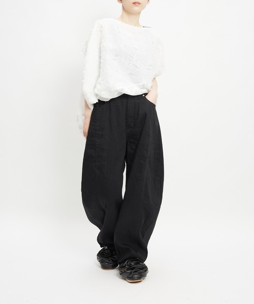 gomme(ゴム)の「バレルデニムパンツ(デニムパンツ・レディース・チャコールグレー/ブラック・MEDIUM)」の8枚目の写真