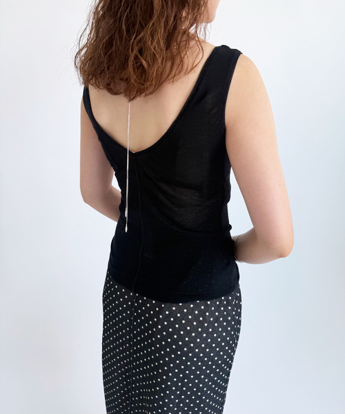 EDIT. FOR LULU(エディットフォールル)の「【NOHRA/ノーラ】Cotton rib tank top(タンクトップ・レディース・ホワイト/ブラック・SMALL)」の3枚目の写真
